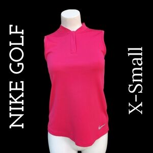 Vibrant Pink Women's Nike Golf Dri-Fit Sleeveless Polo  Size X-SMALL